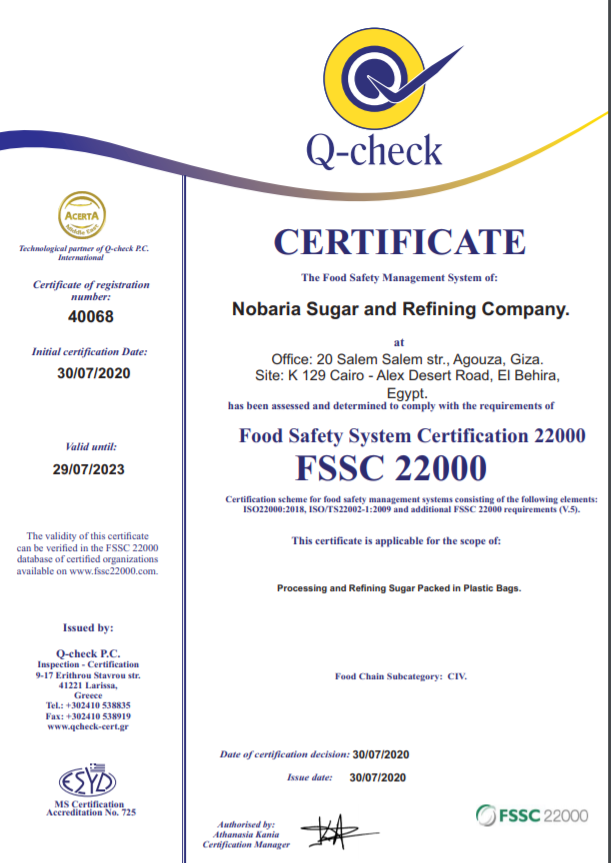 FSSC Certificate 